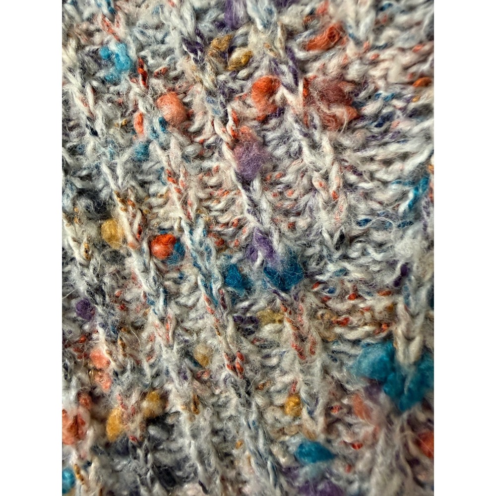 Womens M Flecked Confetti Knit Mock Neck Sweater Thick Speckled Textured - Picture 12 of 16
